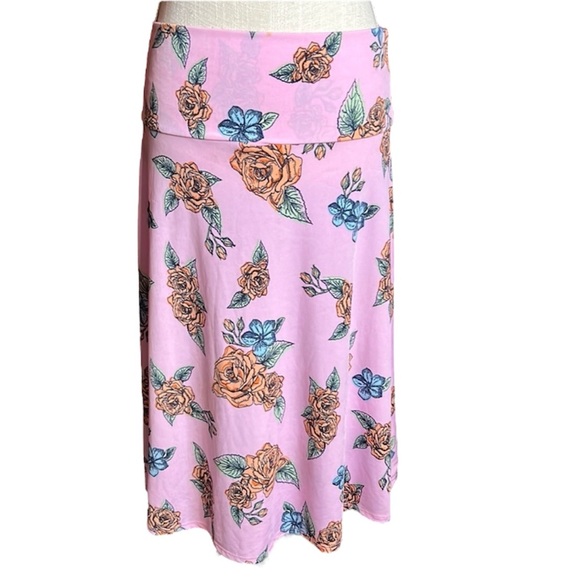 LulaRoe Pink Floral Skirt - Picture 1 of 8
